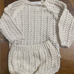 Zara Cream Knit Kids Matching Set